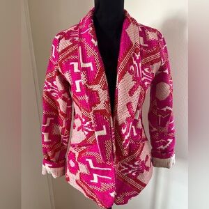 Chloe Oliver Pink & Red Woven Jacket